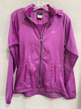 Nike Storm-FIT Pink Hooded Windbreaker Jacket Full Zip Women’s Size Small